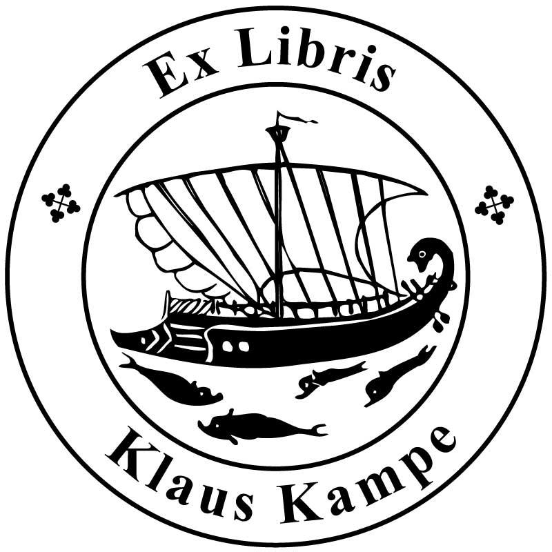 Ex Libris Prägung Schiff des Dinysos